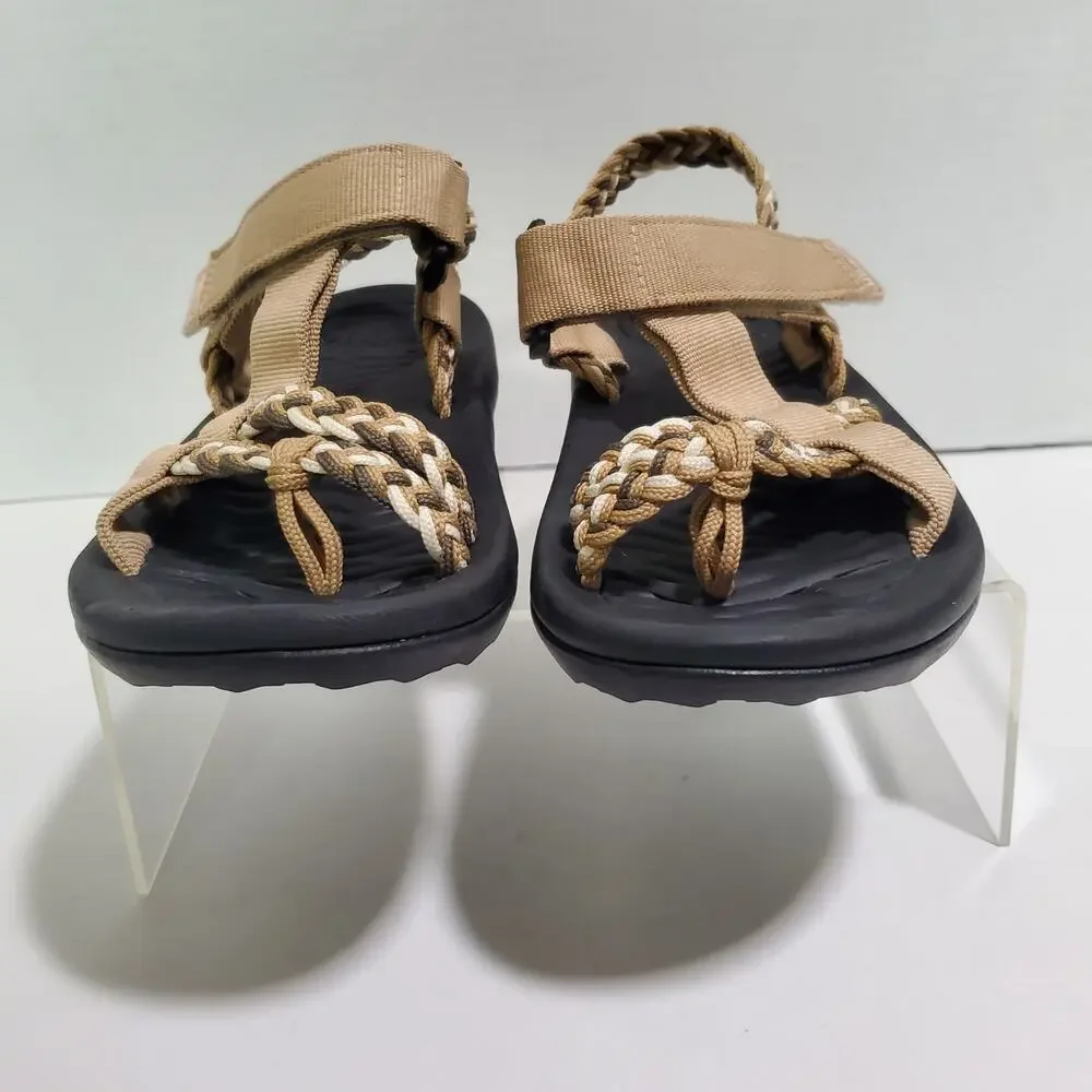 Sport Sandals Tan Womens 9 Arch Support Walking Toe Loop Ankle Strap MEGNYA 39 - Picture 2 of 13
